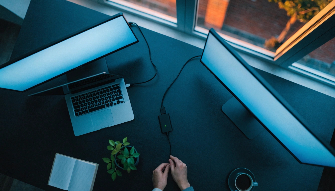 how to hook up a laptop to two monitors